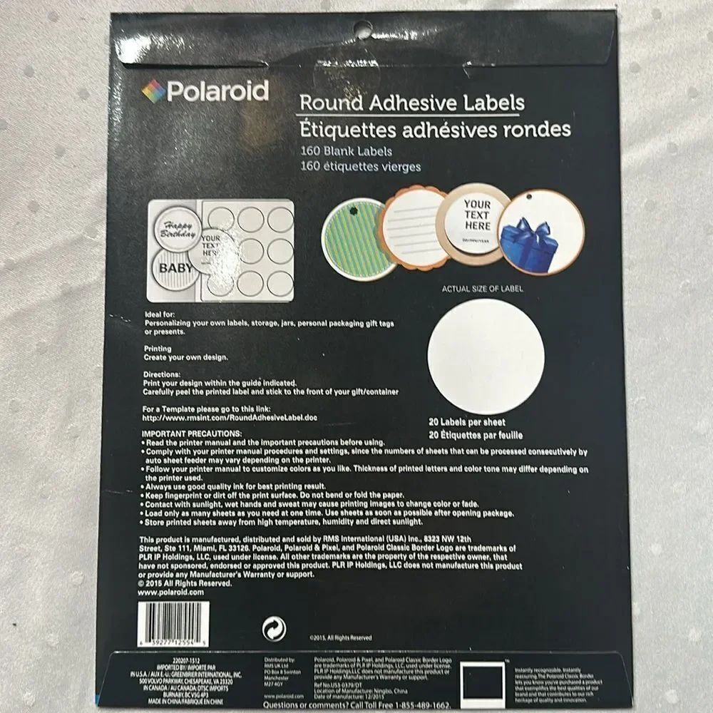 Polaroid Round Adhesive Labels! - Picture 2 of 4